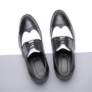 Men's New Creative Trendy Casual Wedding Leather Shoes Formal Business Low-Top Pointed Toe Style with <strong>Brogue</strong> Pattern - Product Image 4