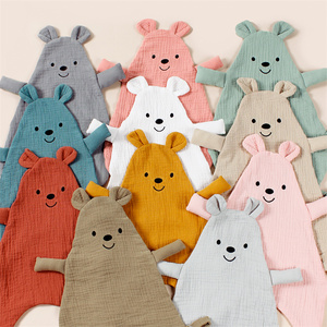 Animal personalizado bebé edredón juguete suave bebé dormir juguete muselina seguridad manta bebé - Product Image 1