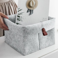 Panier de rangement pliable en feutre gris pour couches de bébé, organisateur de jouets pour la chambre d'enfant, sacs souples en feutre avec poignée
