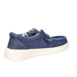 Mocasines sin cordones para hombre, color azul Verdone, de lona, informales. - Product Image 4