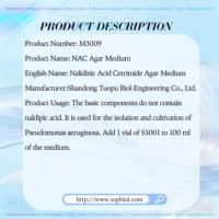 Milieu d'agar à l'acide nalidixique et au cetrimide utilisé pour l'isolement et la culture de *Pseudomonas aeruginosa*.