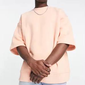 <span class=keywords><strong>Felpa</strong></span> da uomo con cappuccio <span class=keywords><strong>oversize</strong></span> a tracolla a tracolla alla moda in bianco cotone francese manica <span class=keywords><strong>corta</strong></span> - Product Image 5