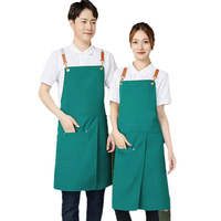 Tabliers de chef en toile imperméables et tendance, sans manches, à dos croisé, avec logo personnalisé, pour baristas, salons de manucure et barbiers
