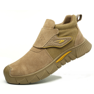 Bottes de sécurité pour hommes, chaussures de sécurité pour soudeurs, anti-écrasement, en cuir indestructible, bottes de travail à embout en acier, bottes de sécurité - Product Image 6