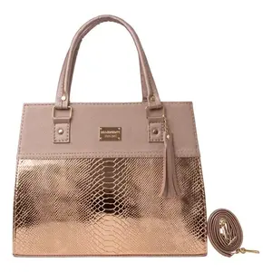 Bolso de Lujo para Mujer Fana Maura con Patrón Ovalado en Oro Precioso y Cadena de Perlas de Estilo Étnico con Opción de Correa Simple o Doble para Fiestas - Product Image 1