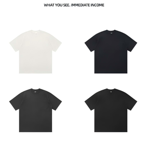 Men's <b>Plain</b> Dyed heavyweight t shirt O-Neck T-Shirt Regular Fit Solid Color Casual Wear Black <b>White</b> Jersey Knitted <b>tshirt</b> - Product Image 2