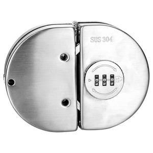 Stainless Steel Combination Lock For Frameless <b>Glass</b> <b>Door</b> Easy Installation U Shaped Bolt Type <b>Door</b> Lock - Product Image 1