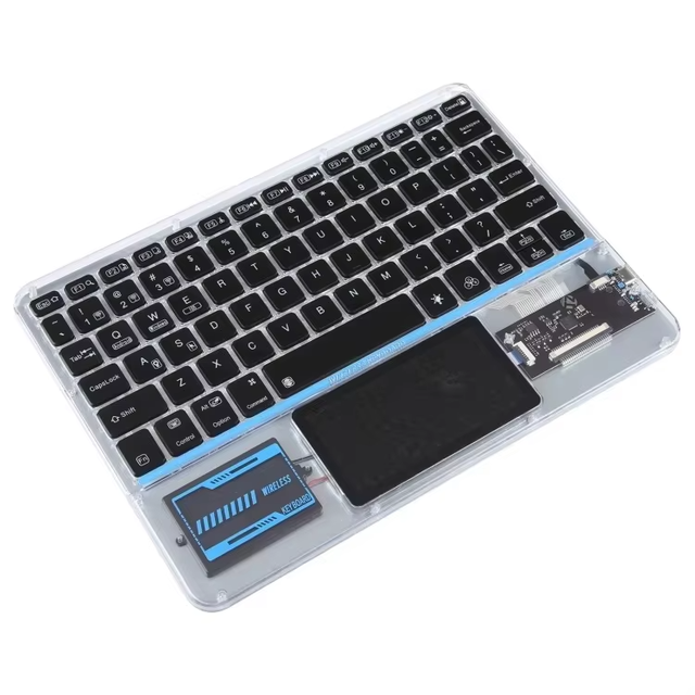 Factory Direct New Wireless for USB 2.0 LED Backlit Transparent Ultra Thin Anti-Ghosting Touchpad Keyboard for 10 Inch