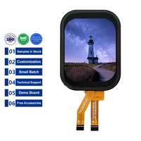Layar Sentuh LCD TFT Persegi Kecil 2.01 Inci 240*296 SPI dengan Panel Sentuh Kapasitif OGS 2 Inci 15Pin Modul LCD JD9853