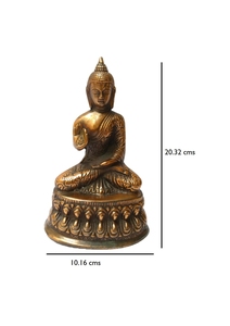 พระพุทธรูปทองเหลืองทำมือ งานศิลปะตกแต่งบ้านแบบดั้งเดิม สำหรับวางบนโต๊ะในร่ม เหมาะสำหรับการทำสมาธิและตกแต่งห้องนั่งเล่น - Product Image 6
