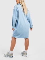 Robe en jean bleu de grande taille pour femmes à manches longues robe pull en jean à capuche grande taille personnalisée
