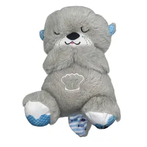 Free sample eco-friendly fabric Breathing bear Animal Otter baby to sleep plush doll Children doll bed to soothe the bear