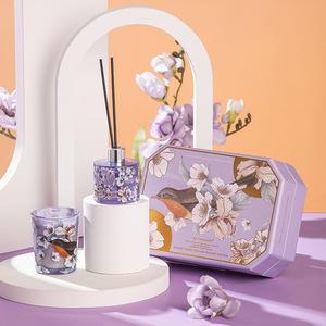 Bán buôn tùy chỉnh thơm thân thiện với môi hương liệu Hộp Quà Tặng thiết lập không có lửa sáp đậu nành nến & khuếch tán cho Giáng sinh & Halloween - Product Image 3