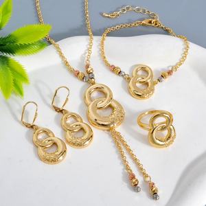 Dubai 14k Gold Plated Infinite <b>Wedding</b> <b>Bride</b> Jewelry Sets <b>for</b> Women - Product Image 2