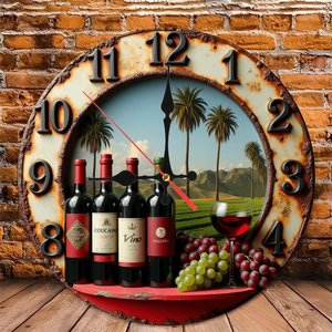 Round Wooden <b>Wall</b> <b>Clock</b> 25Cm <b>Silent</b> Rustic Farmhouse Decor For Living Room Home Decor - Product Image 4