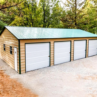 Bâtiment préfabriqué en acier galvanisé avec porte d'accès latérale pour garage