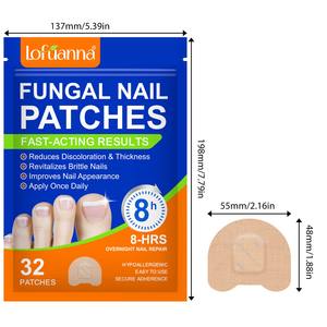 32Pcs Plester Perawatan Kuku Jamur untuk Penggunaan Malam Hari, Memperbaiki Penampilan Kuku, Perbaikan Kuku Kaki, Plester Kuku Jamur - Product Image 6
