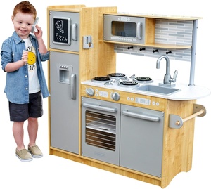 Uptown Cocina de juego de madera natural Edad 3 + Incluye pizarra de teléfono de juego y toallero Regalo perfecto para niños Juguetes de cocina y comida - Product Image 1