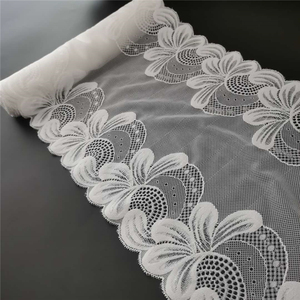 Custom Elegant 18.5 cm Tulle Lace Trim Nylon Spandex Stretch Elastic Mesh Fabric Flower Decoration Wedding <strong>Dresses</strong> <strong>Underwear</strong> - Product Image 1