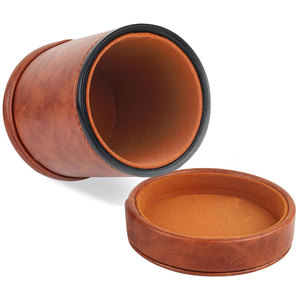 Nouveauté, Meilleure Vente : Gobelet à Dés Rond en Cuir Fait Main de Haute Qualité, Taille et Logo Personnalisables, Jeux de Société, Lot de 4 Pièces, Pour Adultes - Product Image 2