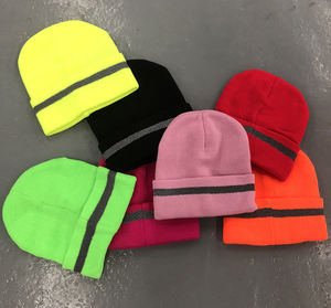 مرحبا فيس سلامة عاكسة قبعة الشتاء متماسكة قبعة لينة للرجال والنساء شعار مخصص - Product Image 3