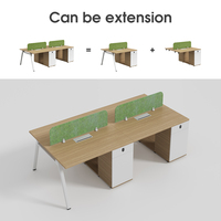 Ensemble de bureaux modernes pour 4 personnes, style cubicle, pour espace de travail ouvert, table d'ordinateur commerciale, poste de travail collaboratif