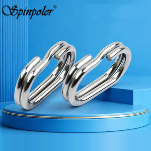 Spinpoler Anneaux de raccordement ovales doubles en acier inoxydable pour leurres, connecteurs pour leurres durs et souples, accessoires de pêche - Product Image 1