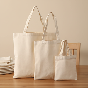 Sac fourre-tout en toile personnalisé avec fermeture éclair, grande poignée et logo imprimé sur mesure pour le shopping – Vente en gros - Product Image 2