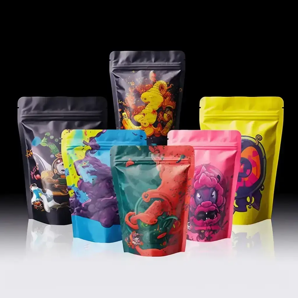 3.5G 7G 14G 28G Custom Plastic Doypack Smell Proof 3.5 Grams Mylar Bags Com Meu Logotipo