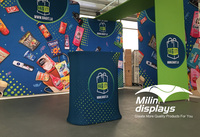 Stand d'exposition pop-up 60*45*100CM, housses de table pliables pour sublimation par transfert thermique, pour salons professionnels, salles d'exposition, événements, table à ouverture arrière, durable
