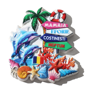 Imán de Refrigerador Promocional Personalizado con Impresión UV en Resina 3D, Imanes Personalizados para Refrigerador, Recuerdo Turístico de Costinesti, Rumania - Product Image 2