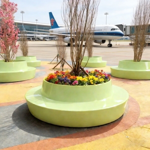Y849 Fiberglass Decorative Artistic Planter Bench Modern Art <b>Tree</b> Seating for Public Parks Community Gardens School & Library - Product Image 6