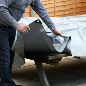 Bâche en PEHD Vert Argenté Imperméable pour Jardin, Balcon, <span class=keywords><strong>Terrasse</strong></span> – Tissu de Protection pour Moto et Plantes Contre la Pluie - Product Image 6
