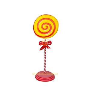 Escultura de caramelos de Piruleta de fibra de vidrio elegante comercial para diseño de paisaje callejero artesanías de resina para Pascua Día de San Valentín - Product Image 4