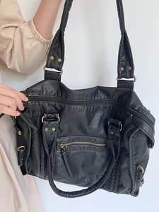 Borse da Viaggio Grandi in Stile Vintage per Donne, Borse a <span class=keywords><strong>Tracolla</strong></span> Y2K in Morbida Pelle PU Lavata, Vendita Calda - Product Image 5