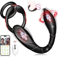 Vibromasseur anal en silicone à fréquence variable, télécommandé, pour adultes, avec fonction de poussée et massage de la prostate