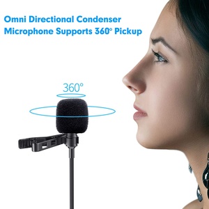 Collar de micrófono externo D1Youtuber <span class=keywords><strong>Vlogging</strong></span>, minimicrófono omnidireccional, amplificador Lavalier de 3,5mm, micrófono de grabación con Clip - Product Image 5