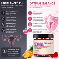 Gummies Équilibre Féminin Probiotiques Canneberge D-Mannose Équilibrant le pH Santé Féminine Supplément Naturel Végétalien 30 Doses