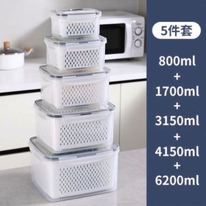 Juego de Organizadores Apilables para Refrigerador y Congelador, Contenedor de Almacenamiento para Refrigerador, Material Ecológico de Madera y Plástico Compuesto, Estilo Japonés - Product Image 5