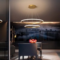 Lustre moderne pour salon, prix de gros, pas cher, luminaire suspendu LED, lampe circulaire LED, lustre suspendu LED
