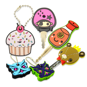 Tùy chỉnh PVC thực phẩm mặt dây chuyền Keychain PVC cao su Keychain Máy làm giá 3D PVC Keychain - Product Image 1