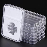 OEM ODM Boîte de rangement pour pièces de monnaie support de dalle en plastique rectangulaire transparente en acrylique avec tampon d'insertion en TPE