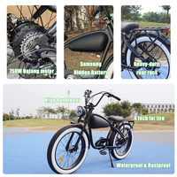 Vélo électrique rétro personnalisé OEM à gros pneus, style cruiser, 500W, pour le développement de produits en marque blanche