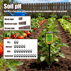 Medidor de <span class=keywords><strong>pH</strong></span> <span class=keywords><strong>Digital</strong></span> 6 em 1 Novo de Fábrica para Atacado com Display <span class=keywords><strong>Digital</strong></span>, Temperatura, Umidade e Luz Solar para Teste de Solo de Plantas de Jardim - Product Image 3