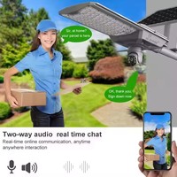 Lampu Jalan Tenaga Surya Luar Ruangan Berdaya Tinggi 400.000-piksel 4G IP65 Tahan Air Kamera Kubah ABS LED SMD Pemantauan Taman Gudang