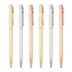 Stylo bille métallique de luxe fin, très vendu, avec pointe de 1,0 mm, design rétro, logo personnalisé pour usage promotionnel - Product Image 1