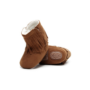 Botas de algodón térmicas con borlas elegantes, calzado <span class=keywords><strong>infantil</strong></span> cálido de felpa, primeros pasos antideslizantes para bebés - Product Image 3