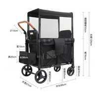 Poussette double pour bébés, adaptée au deuxième enfant, utilisation en extérieur, les enfants peuvent s'asseoir et se coucher, chariot de camping pliable et pouvant être poussé ou tiré