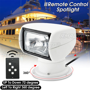 ไฟสปอร์ตไลท์เรือเดินทะเล 100W หมุนได้ 360 องศา ควบคุมระยะไกล กันน้ำ ไฟ LED สำหรับรถบรรทุก รถออฟโรด เรือ ไฟขับขี่ทางทะเล - Product Image 2
