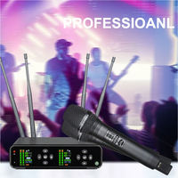 Système de microphone sans fil professionnel à double diversité, deux micros portatifs avec station de charge pour les spectacles sur scène et le karaoké